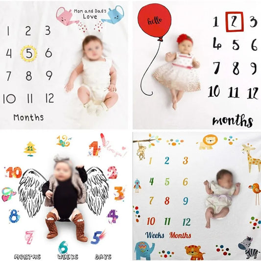 Baby Milestone Photo Blankets